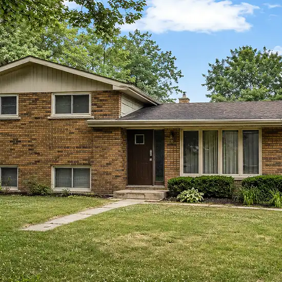 Split Level Brown Brick House
